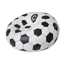 Fauteuil poire gonflable avec pouf assorti pour la maison, assise relax sur le thème du football, confortable et portable