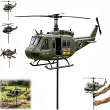 Windrad mit Vietnam-Kriegsveteranen-Hubschrauber, patriotischer Metall-Steckstab mit drehendem Rotor, 2D-Außendekoration für den Garten