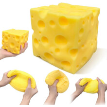 Formaggio morbido antistress da 10 cm, blocco grande a lenta risalita, giocattolo sensoriale da schiacciare, fidget gigante morbido per relax e mani
