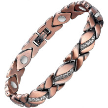 Bracelet magnétique en cuivre pur pour femme, 3 500 gauss, soutien du poignet pour arthrite, tendinite et syndrome du canal carpien, design crist