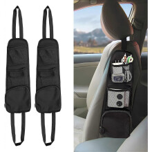 2-Pack Car Seat Side Organizer Bags, Multi-Pocket Mesh Storage Pouches Compatible with Cars, SUVs and Trucks