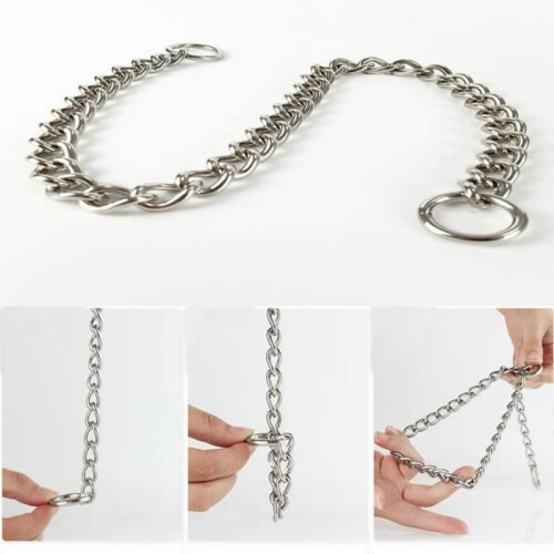 Metal Training Collar Type B 3.5 mm 60 cm Adjustable Dog Neck Chain for Obedience and Control 2
