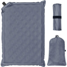 Coussin d’assise rectangulaire gonflable gris, portable, léger et imperméable pour camping, maison, stade, concerts, randonnée et pêche