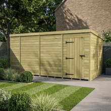 14 x 8 Pent Shed Tanalised (Single Door, No Windows)