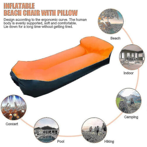 Divano gonfiabile con cuscino, poltrona gonfiabile portatile e leggera, per relax interno ed esterno, comoda e resistente 2