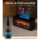 Essential Oil Diffuser, Air Humidifier, Fireplace Flame Effect, 3 Timer Settings, Remote Control, Black Design 3