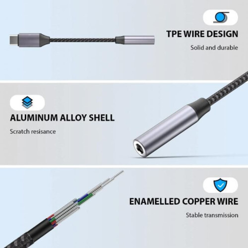 Προσαρμογέας USB Type C σε υποδοχή ήχου 3,5 mm με τσιπ DAC υψηλής ανάλυσης για καθαρό ήχο 1
