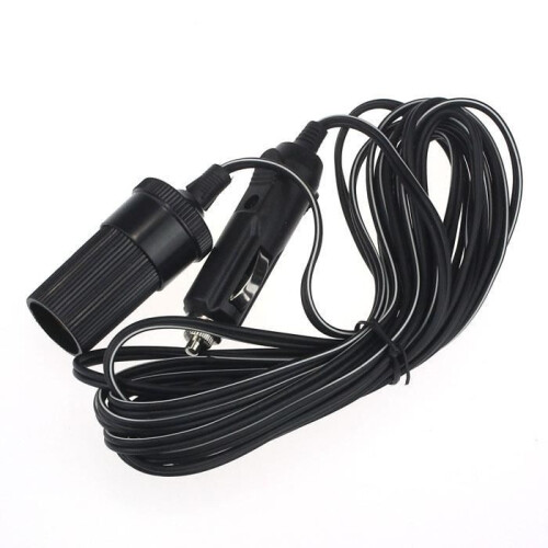 Cavo prolunga per accendisigari auto 12V 10A da 5 m, universale per veicoli, nero, resistente e flessibile 1