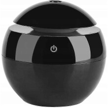 Aromatherapie-Luftbefeuchter 130ml, Pilzform Holzoptik, 6-farbiges Nachtlicht, leiser USB-Befeuchter für Schreibtisch und Auto, Schwarz