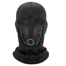 Winter Rider Balaclava Full Face Mask, Polyester, Red and Black, Waterproof Warm Anti-Haze for Winter Skiing Cycling Motorbiking