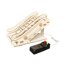 DIY houten transportband speelgoed, onafgemonteerde 3D-puzzel, elektrische wetenschappelijke experimentenset voor kinderen van 7-14 jaar