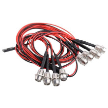 8 stuks 5mm RC LED-lampjes, 4 rood 4 wit, compatibel met 1/5 tot 1/16 RC auto's crawlers trucks tanks, 3-9V ontvangervoeding