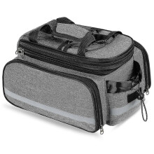 Borsa posteriore per portapacchi da bicicletta, 10-25L, poliestere PU antistrappo, con ganci stabili e tasche laterali