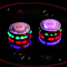 Speelgoedtol, 2 stuks, niet-giftig ABS muziekgyroscoop met kleurrijk flitslicht voor kinderen om buiten mee te spelen.