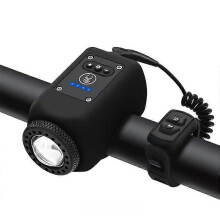 Clacson elettrico 2 in 1 per bicicletta, luce integrata 110 dB 6 modalità sonore, IPX5 impermeabile, telecomando separato USB-C
