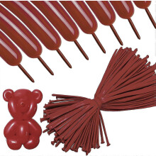 Lange Modellierballons 260, 100er-Packung kaffeebraune Latex-Drehballons für DIY-Tierformen und Partydekorationen