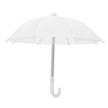 Miniature Doll Umbrella, White, Polyester ABS Iron, 18 Inch Doll, Doll House Layout Ornament Prop