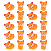 Mini-Fuchsfiguren aus Kunstharz, orange, 20 Stück, für Feengärten, Puppenhäuser, Miniaturlandschaften, Bastelarbeiten, Dekoration und Sammlungen