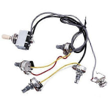 Gitarren-Kabelbaum, vorverdrahtet, 2 Lautstärkeregler, 2 Tonregler, 4-500k Potentiometer, 3-Wege-Schalter, kompatibel mit LP-Gitarre, 2 Humbucker
