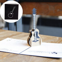 3D-Pop-Up-Gitarren-Grußkarte aus Papier mit Umschlag, 13 x 15 cm, handgefertigt, für Geburtstagseinladungen