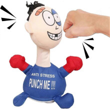 Zabawna lalka Punch Me Screaming, pluszowa zabawka antystresowa z dźwiękiem, do montażu na biurku, 23*12*12 cm