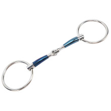 Bocado de filete para caballo, compatible con bocas de 130 mm (5,1 pulgadas), acero inoxidable, borde suave, accesorio cómodo para montar a caballo.