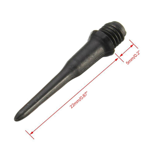 Thread Dart Tips, 100 Pieces Plastic Replacement Dart Points for Dart Shafts, Black, 2.7cm Length 4.5mm Thread Diameter 2