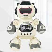 Robot meccanico intelligente educazione prescolare, verde in plastica, con suoni luci danza rotazione braccia e piedi oscillanti