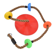 Altalena a disco, sedile in plastica da 30 cm, corda colorata ad alta resistenza da 185 cm, per bambini, uso interno ed esterno.