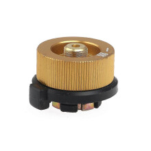 Camping Gas Canister Adapter, Aluminum Copper Nylon, Auto Lock No-Leak, for Outdoor Camping Stove Lantern, 34x37mm