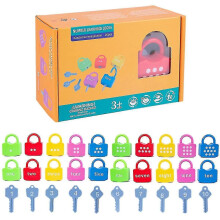 Holzschlüsselspielzeug, pädagogische Zahlenschlösser zum Zuordnen und Zählen für Kinder von 2-4 Jahren