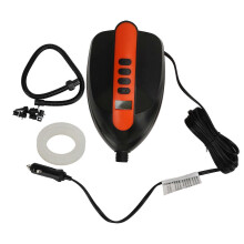 Pompe de gonflage électrique 12 V CC, 16 PSI, affichage numérique, 2 vitesses et 5 embouts pour pédalo, tente, canoë et piscine gonflable.