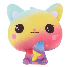 Weiche, langsam zurückfedernde Eiscreme-Katzenpuppe, 11 x 11 cm, PU-Schaumstoff, Stressabbau-Spielzeug für Kinder und Erwachsene