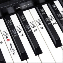 Klaviernotenaufkleber, für Klaviere und Keyboards mit 25-88 Tasten, abnehmbares, rückstandsfreies Vinyl, für schwarze und weiße Tasten