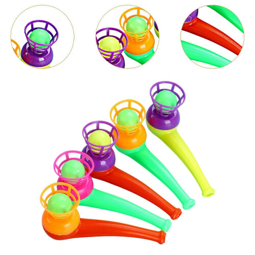 10 Pieces Float Blow Pipe Balls, PP Material, Children Breathing Control Training Lung Capacity Exercise Toy 2