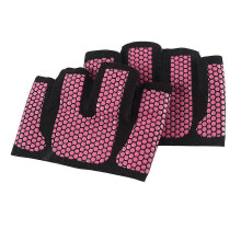 Rutschfeste Halbfinger-Fitnesshandschuhe aus Silikongel, Unisex, für Fitness, Gewichtheben und Radfahren, Pink/Grau (optional)
