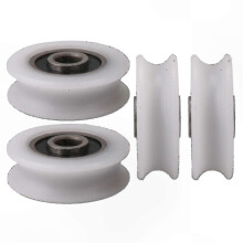 Nylon U-Groove Pulley Wheels, 4-Pack 22x6x8mm 6mm Inner Diameter, White for Sliding Doors