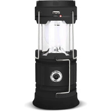 Zusammenklappbare, tragbare LED-Campinglaterne mit Solar-USB-Aufladung, wasserdicht und mit Taschenlampenfunktion