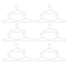 Doll Clothes Hangers 40Pcs White Alloy Miniature for Doll Dresses Storage
