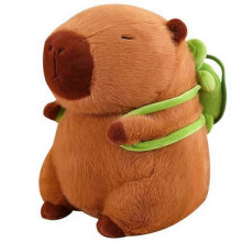 Peluche di capibara da 33 cm con zainetto staccabile e morbido cuscino.