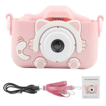 Kinderkamera, 2400W Pixel, Digital DV Spielzeug für Kinder mit Fotosticker-Modus, rosa ABS