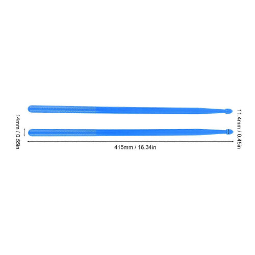 Drum Sticks 2 Pieces Blue Nylon Portable Replacement Percussion Instrument Drum Rods 1