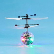 Crystal Ball Flying Machine LED Infrared Sensor Hover Toy Helicopter USB Rechargeable