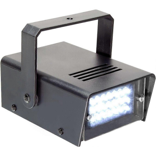 Mini Stroboscope 24 LED DJ Light Effect Adjustable Speed Automatic Programs Ceiling Wall Mountable