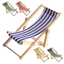 Miniatuur poppenhuisstoel, opvouwbare houten strandstoel, 5 stuks voor decoratie