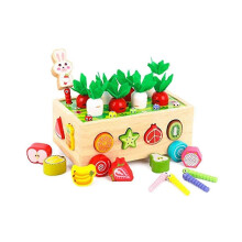 Karotten-Erntespielzeug aus Holz für Kleinkinder von 1-3 Jahren, Sortierpuzzle zur Förderung der Feinmotorik