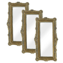 Resin Miniature Mirror for Dollhouse, 3Pcs Golden Decorative Accessories Set