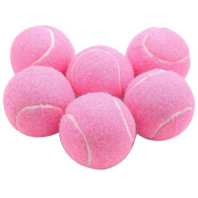 Roze tennisballen, 6 stuks, 66 mm diameter, vezelrubber, voor dames, beginners, oefentraining