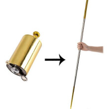 Zakformaat Bo-staf 110 cm, metalen toverstaf, inklapbaar, terugslagstopper, roestvrij staal