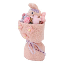 Bouquet di peluche a forma di coniglio rosa, regalo 18x31cm 145g Peluche